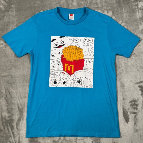 Light Blue McDonald's Large T-Shirt *Nanoblock Fry Design - Picture 1 of 8